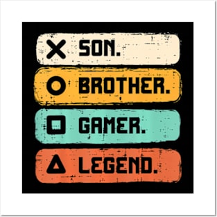 Brother Video  Legend Gaming Men Kids Teens Posters and Art